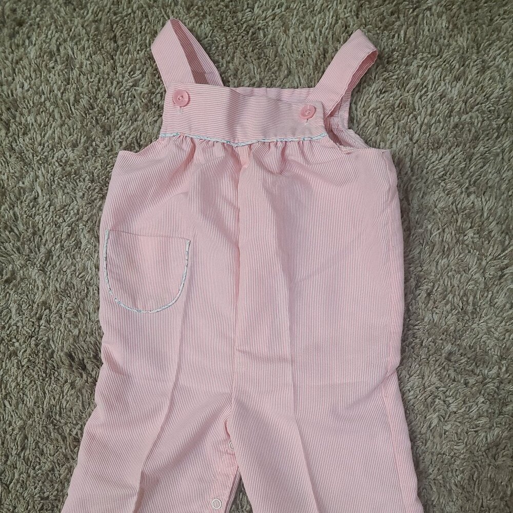 Babygirl 12 mo 80s /90s  pink vintage overalls